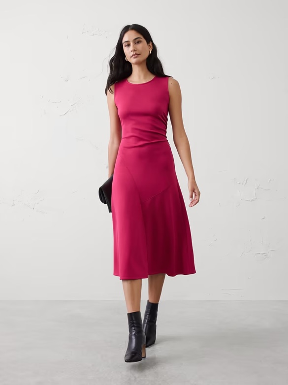 Banana Republic Factory Soft Touch Ruched Midi Dress NEW WITH TAGS